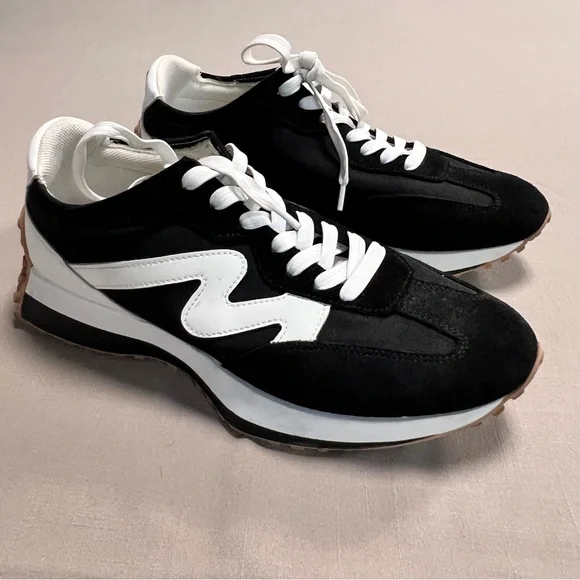 Steve Madden CAMPO Retro Sneakers Black & White – Women’s 11M - Picture 3 of 14